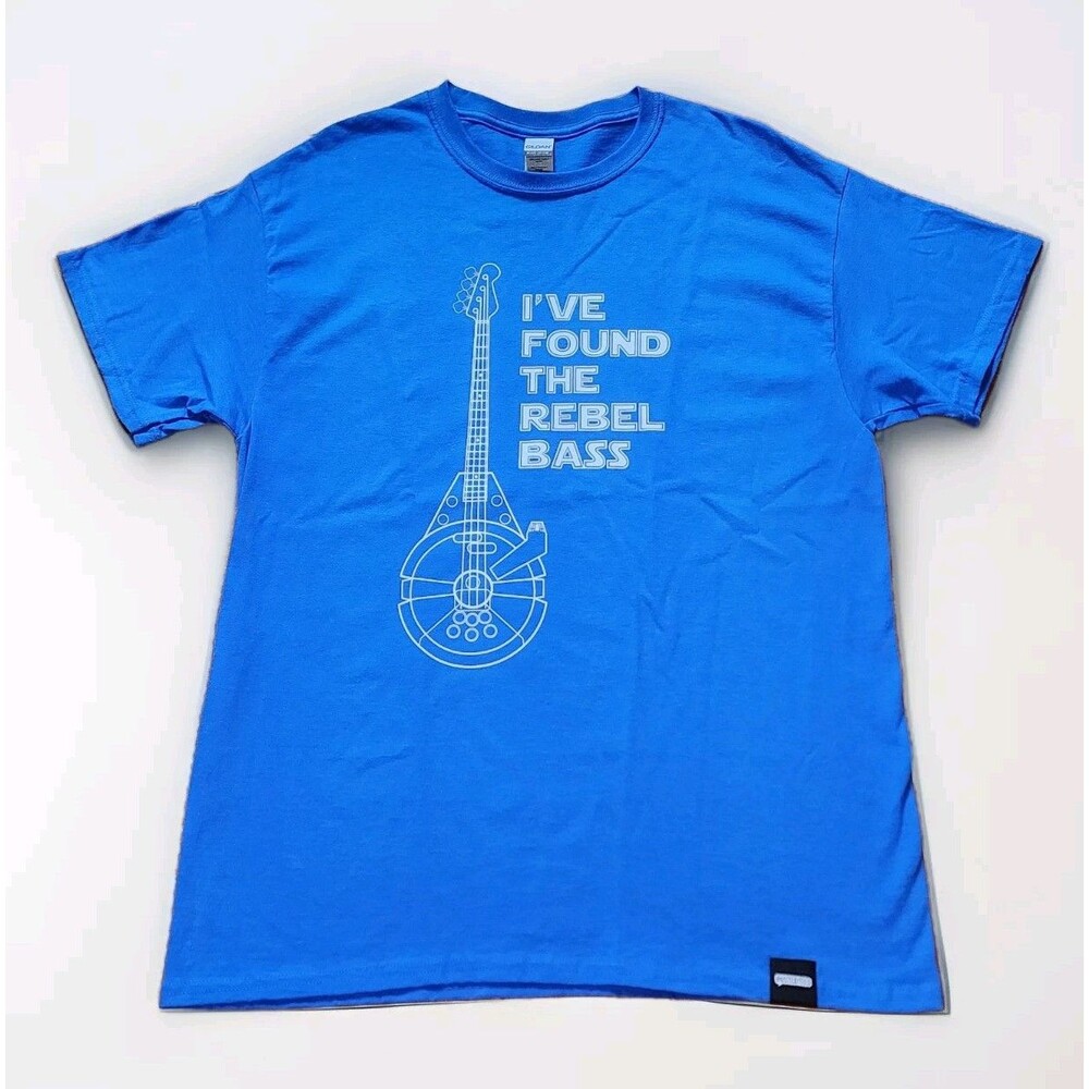 BustedTees Star Wars I've Found the Rebel Bass Men's T-Shirt - Size Large - Blue
